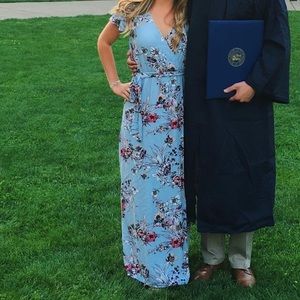 Blue coral maxi dress